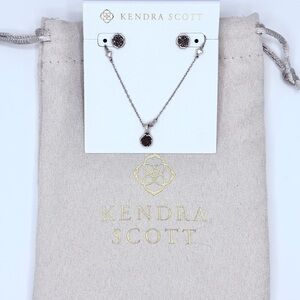Kendra Scott Nola Drusy Silver Necklace & Earring Set